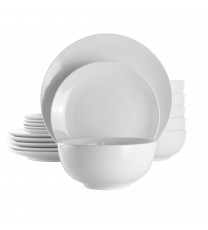 Elama Luna 18 Piece Porcelain Dinnerware Set in White