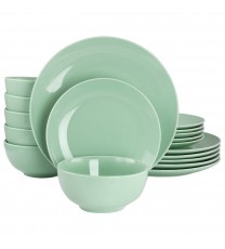 Elama Luna 18 Piece Porcelain Dinnerware Set in Mint