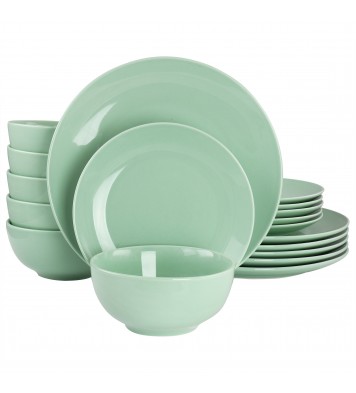 Elama Luna 18 Piece Porcelain Dinnerware Set in Mint