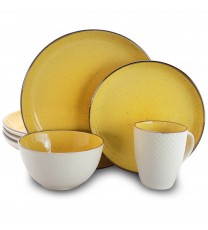 Elama Mellow-Yellow 16-Piece Dinnerware Set