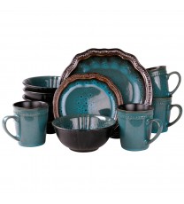 Elama’s Mystic Waves 16 Piece Dinnerware Set