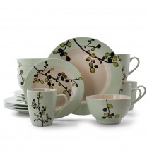 Elama Retro Bloom 16 Piece Luxurious Stoneware Dinnerware with Complete Setting for 4