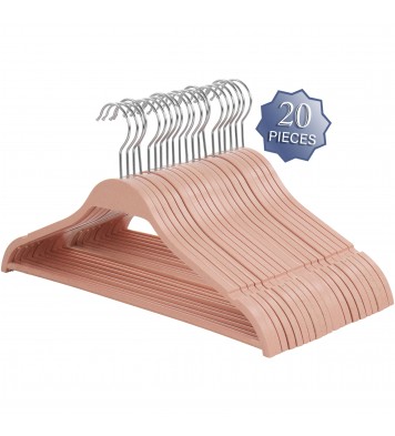 Elama Home 20 Piece Biodegradable Coat Hangers in Pink