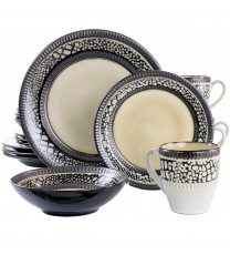 Elama Desert Sand 16 Piece Stoneware Dinnerware Set