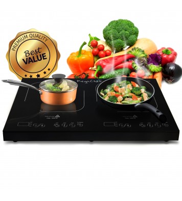 MegaChef 1400 Watt Portable Dual Induction Cooktop