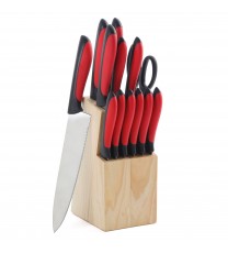 MegaChef 14 Piece Cutlery Set in Red