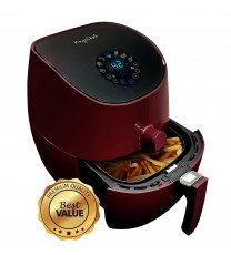 MegaChef 3.5 Quart Airfryer And Multicooker With 7 Pre-Programmed Settings in Burgundy