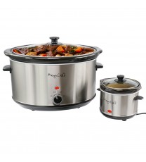 MegaChef 8 Quart Slow Cooker with Bouns Mini 0.6 Quart Warmer