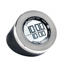 Seth Thomas World Time Multifunction Clock in Black and Silver