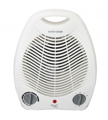 Vie Air 1500W Portable 2 Settings White Office Fan Heater with Adjustable Thermostat