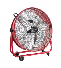 Vie Air 24 Inch Commercial Floor Drum Fan in Red