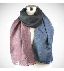 Color: Burgundy/Navy/Pewter - Pretty in Persia - The Paisley Scarves