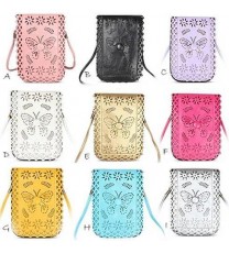 Purse Style: Vertical - Cross Body,Color: Powder Pink - Social Butterfly A Flower And A Butterfly Filigree Design Crossbody Bag