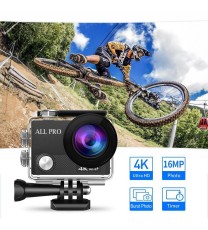 Color: Blue - 4K  Waterproof All Digital UHD WiFi Camera + RF Remote And Accessories