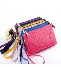 Color: Purple - OMG OMG FAUX OSTRICH LEATHER PURSES