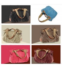 Color: Very Cherry - ARM CANDY Handy Natural Canvas Handbag