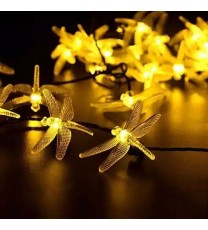 Style: Warm Yellow - Solar Powered DragonFly LED Light String