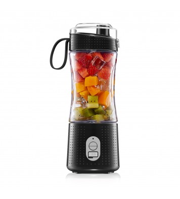 Portable Blender Type-C Rechargeable Juicer Cup Electric Blender for Travel Kitchen 380ml Black