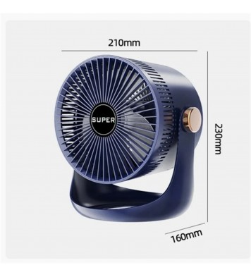 Household Table Air Circulation Electric Fan 180 Degrees Usb Rechargeable 2400mah Battery Wall Mounted Cooling Fann White