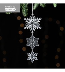 Christmas Transparent Ornament Snowflakes Simulation Fake Icicle Xmas Tree Pendant for New Year Decoration Snowflakes D