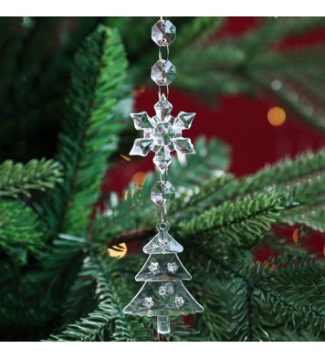 Christmas Transparent Ornament Snowflakes Simulation Fake Icicle Xmas Tree Pendant for New Year Decoration Snowflakes D