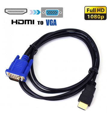 1.8M HDMI to VGA Cable HD 1080P HDMI Male to VGA Male Video Converter Adapter for PC Laptop