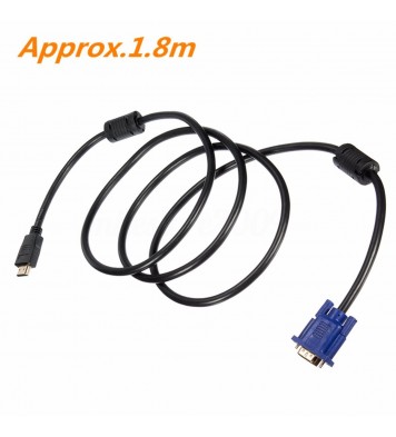 1.8M HDMI to VGA Cable HD 1080P HDMI Male to VGA Male Video Converter Adapter for PC Laptop