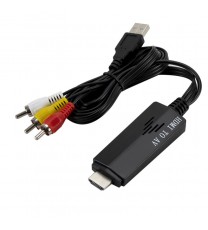 HDMI to RCA Cable 1080P HD Video to Audio Converter HDMI Male to RCA AV Component Converter for HDTV DVD TV  black