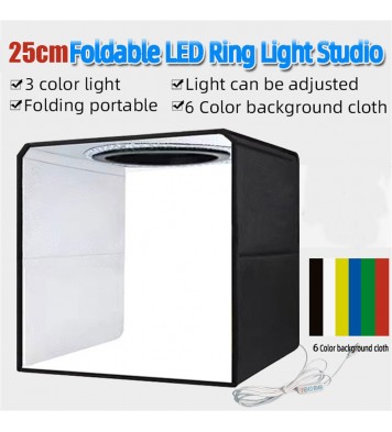 Led Studio Case Lightbox Folding Mini Photo Studio Photography Lighting Shooting Tent Box For Artisans Artistsn 25CM