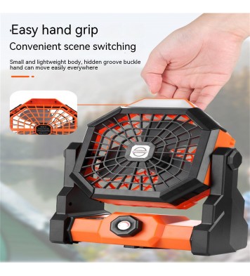 Portable Air Cooling Fan 270 Degree Adjustable Rechargeable Electric Fan Household Electrical Appliances Black Orange