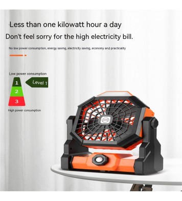 Portable Air Cooling Fan 270 Degree Adjustable Rechargeable Electric Fan Household Electrical Appliances Black Orange