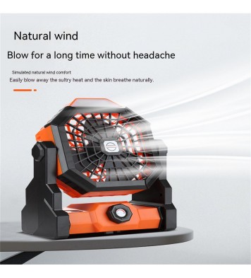 Portable Air Cooling Fan 270 Degree Adjustable Rechargeable Electric Fan Household Electrical Appliances Black Orange