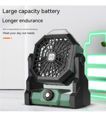 Portable Air Cooling Fan 270 Degree Adjustable Rechargeable Electric Fan Household Electrical Appliances Black Green