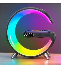 Smart Wake Up Light Alarm Clocks with App Sunrise Alarm Clock 15w Fast Wireless Charger for Heavy Sleepers Black