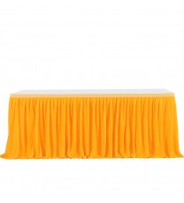 6ft Polyester Pleated Table Skirt Wrinkle Resistant Machine Washable For Wedding Baby Shower Birthday Party Banquet (L 6(ft) 14(ft),H 77cm) 6ft