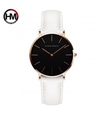 Color: CB36-FB - Women Watches Creative Top Brand Japan Quartz Movement Watch Fashion Simple Causal Leather Strap Female Waterproof Wristwatches