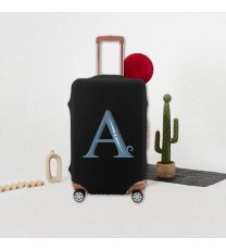 Color: 8bluA, Size: XL - Fashion Blue Letters Luggage Cover Washable Protective Cover Thickened Luggage Cover dust-proof suitable for 18-32 inch Luggage