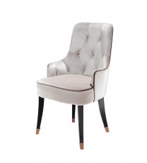 38" White Velvet Fabric Dining Chair