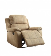 38" X 38" X 39" Brown Polished Microfiber Fabric Recliner