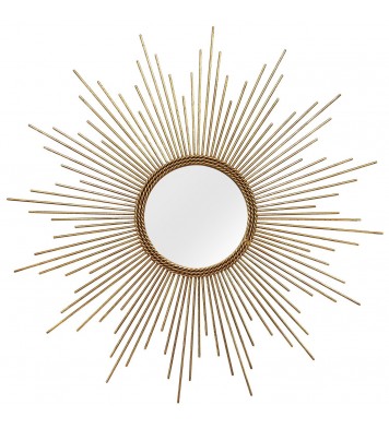 26 Round Gold Metal Sunburst Framed Wall Mirror