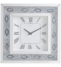 Mirrored Faux Crystal And Agate Wall Clock