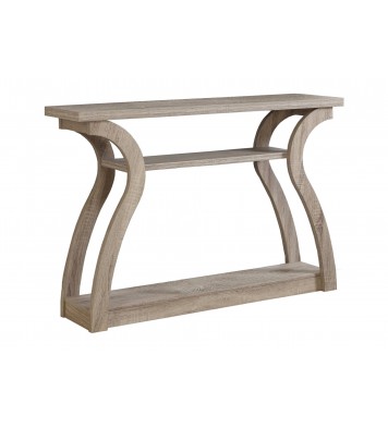 47" Taupe Floor Shelf Console Table With Storage