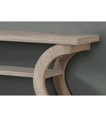 47" Taupe Floor Shelf Console Table With Storage