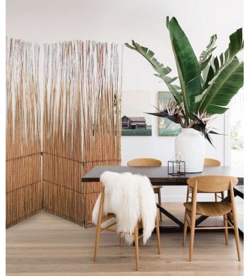 Three Panel Natural Willow Room Divider Screen