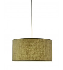 Burlap Fabric Light Brown Electric Drum Pendant Lamp