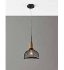 Caged Black Metal Small Ceiling Pendant