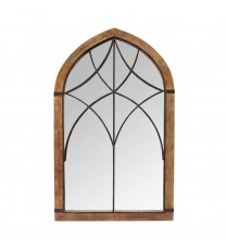 Cathedral Wood Framed Vintage Mirror