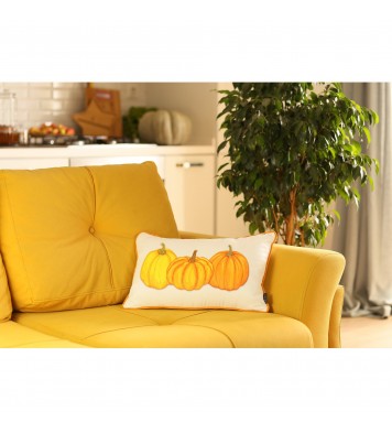 Set Of 2 20" Thanksgiving Pumpkin Throw Pillow Cover In Multicolor