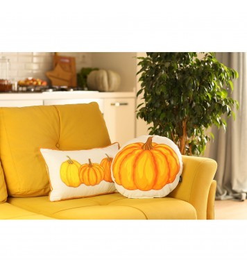 Set Of 2 20" Thanksgiving Pumpkin Throw Pillow Cover In Multicolor