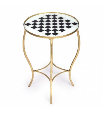 Antique Gold Black And White Game Table